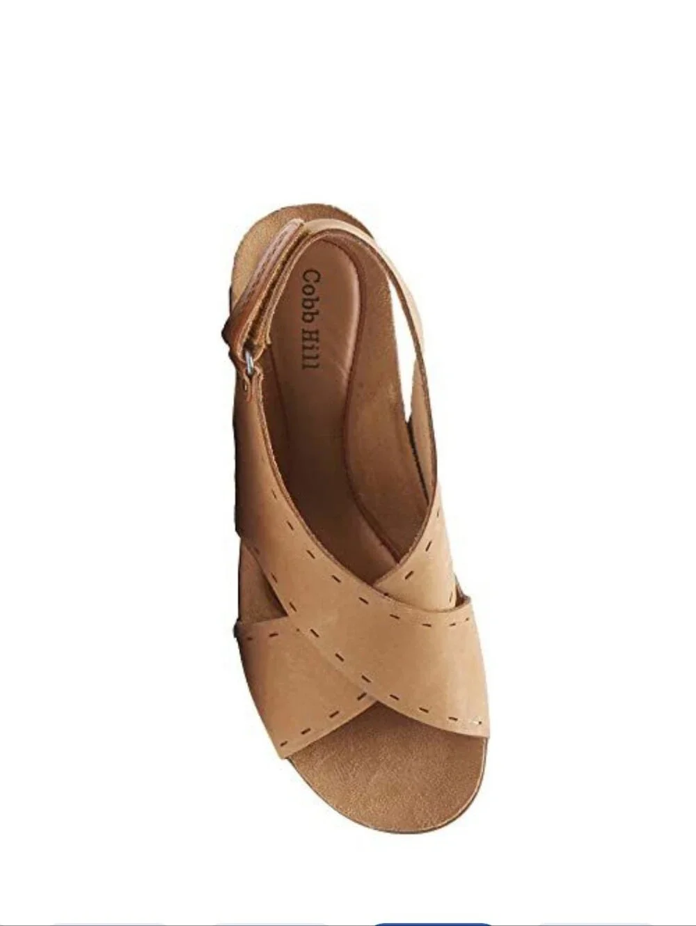Rockport Cobb Hill 9.5 NIB May Slingback Wedge Sandals Suede Leather Cross Strap
